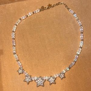 Vintage Kirk’s Folly AB Crystal star necklace 16”+2” extension
